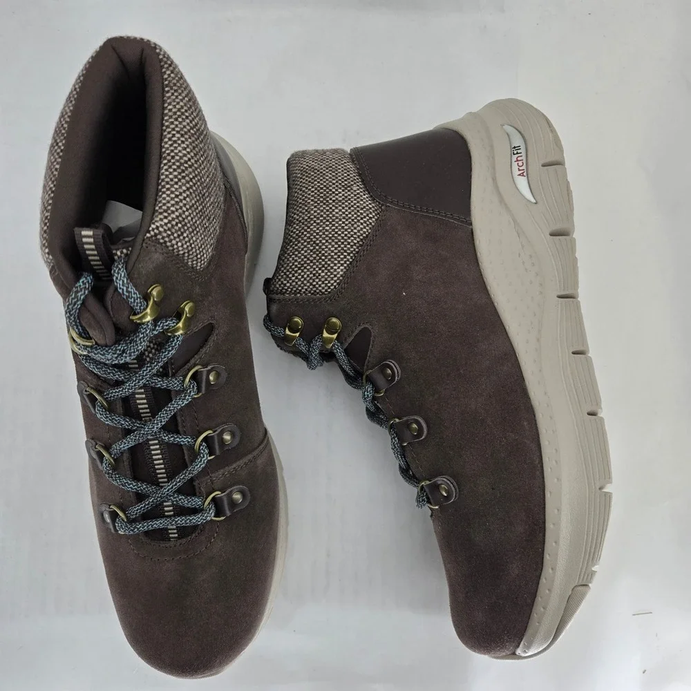Skechers Arch Fit Extraordinary 167324 Chocolate Brown Suede‎ Boots Womens 10